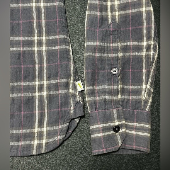 Horny Toad Grey and White with pink accents Plaid Zip Hoodie Size Medium - Picture 3 of 8